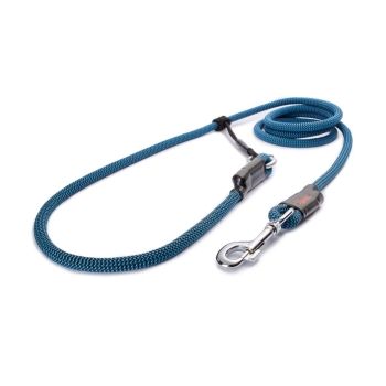 EASYLONG Hundeleine - L - 3m - blau und schwarz im Zickzack