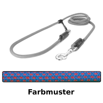 EASYLONG Hundeleine - L - 2,5m - blau mit roten Flecken