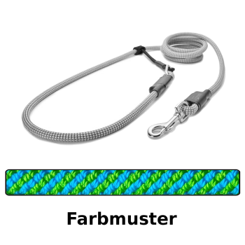 EASYLONG Hundeleine - M - 2m - blau mit grünem Swirl