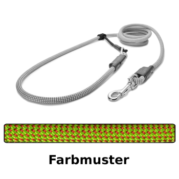 EASYLONG Hundeleine - M - 2m - grün mit roten Punkten