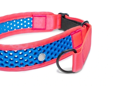 Zugstopp Halsband - pink/blau