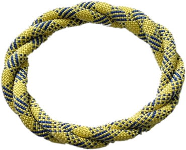 Wurfring - L - gelb mit blauen Kreuzen
