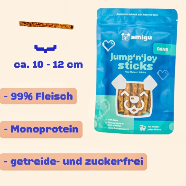 amigu - jump'n'joy sticks 99% Fleisch - Gans