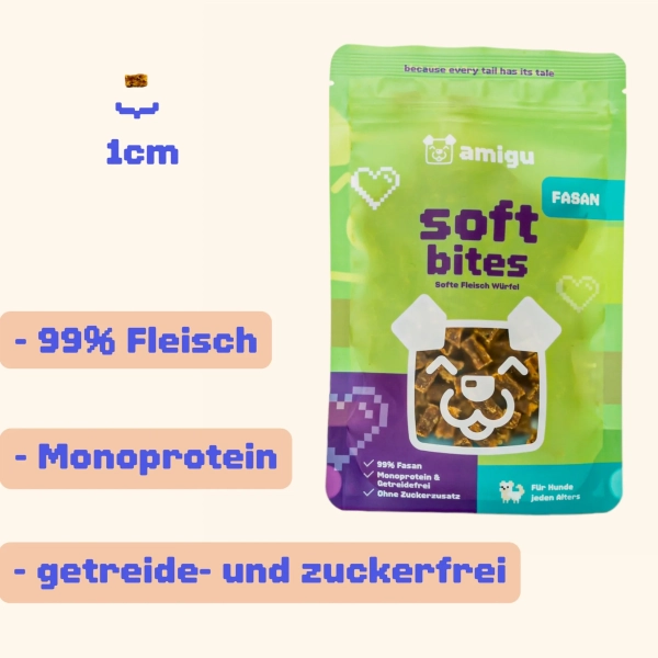amigu - soft bites 99% Fleisch - Fasan amigu - soft bites 99% Fleisch - Fasan