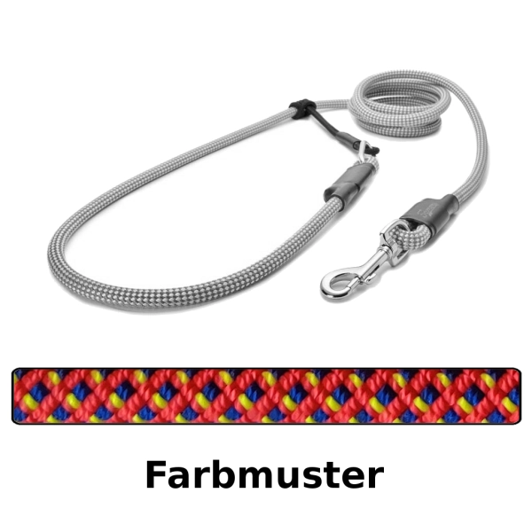 EASYLONG Hundeleine - M - 2,5m - rot, blau, gelb